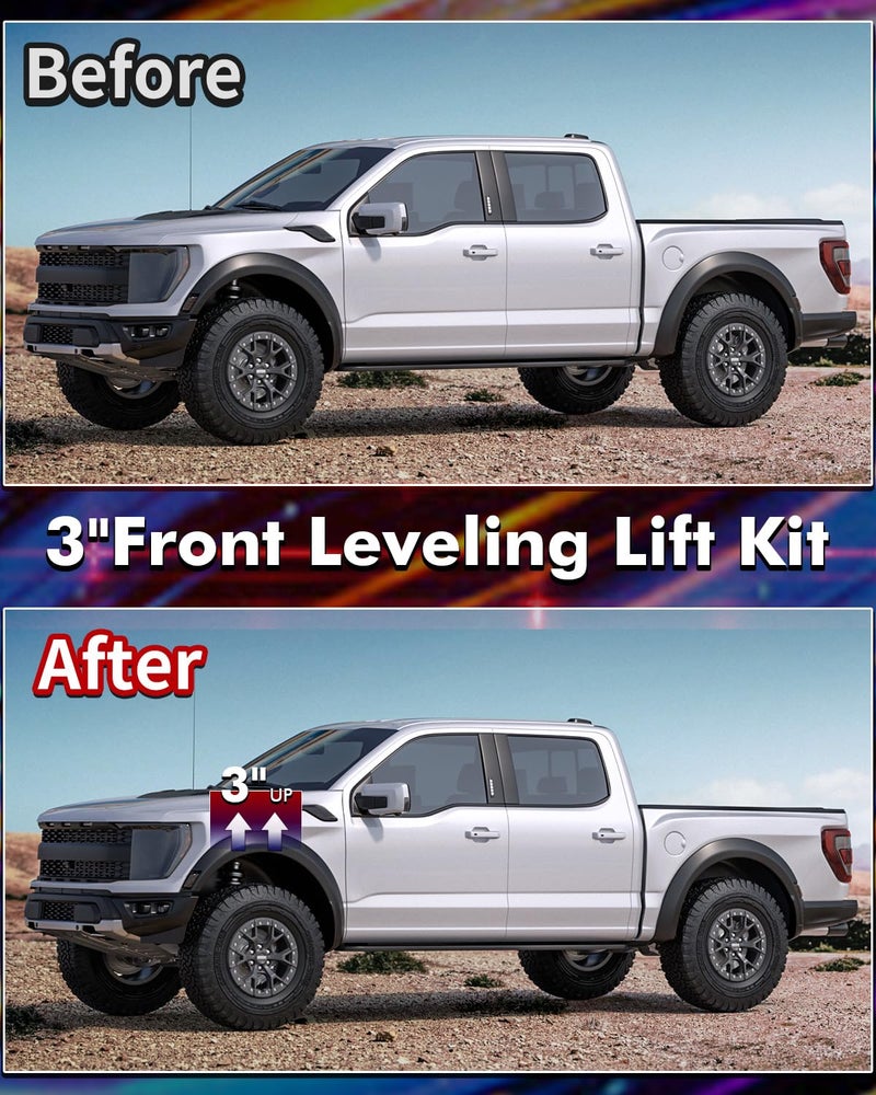 FLYCLE 3 inch Front Leveling Lift Kits for 2004-2026 F150 2WD 4WD, 3'' Forged Front Strut Spacers Compatible with F150 - Image 4